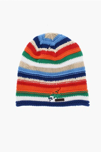 Dsquared2 Multicolor Linen And Cotton Beanie