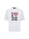 Dsquared2 Multicolor Logo Print Cotton T-shirt In White