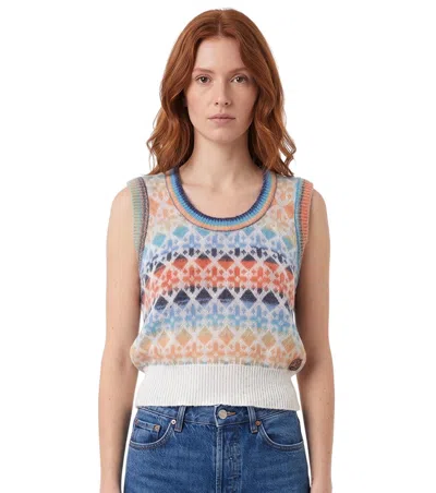 Dsquared2 Multicolor Printed Round Neck Sweater In Animal Print