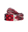 Dsquared2 Multicolor Printed Tie Belt In Red