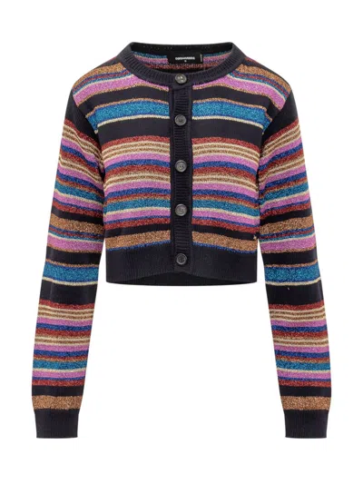 DSQUARED2 DSQUARED2 MULTICOLOR STRIPED CARDIGAN DSQUARED2