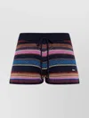Dsquared2 Stripe-pattern Glitter-embellishment Shorts In Multi