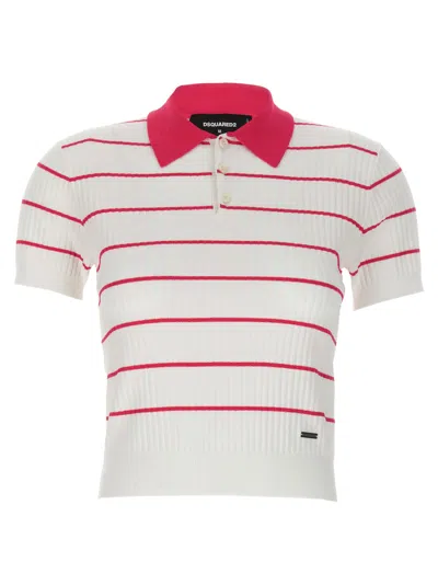 DSQUARED2 MULTICOLOR STRIPED PRINT POLO