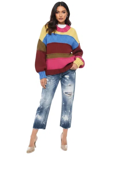 Dsquared2 Long-sleeve Intarsia-knit Jumper In Pink