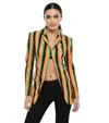 Dsquared2 Multicolor Stripes Notched Lapel Blazer In Multi