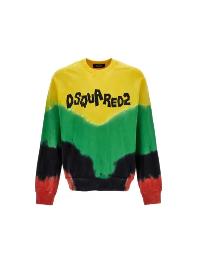 DSQUARED2 MEN MULTICOLOR TIE-DYE CREW NECK SWEATSHIRT, S LUXURY SWEATSHIRTS & HOODIES FOR MEN DARVEYS