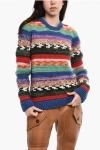Dsquared2 Multicolor Virgin Wool Blend Crew-neck Sweatshirt