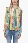 DSQUARED2 MULTIcolourED JERSEY SHIRT WITH STANDARD COLLAR