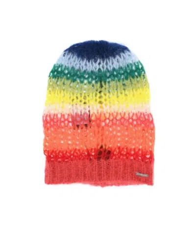 Dsquared2 Multi-colored Knitted Hat In Multicolor
