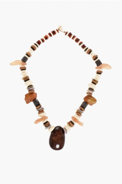 Dsquared2 Multicolored Necklace With Maxi Pendant Stone