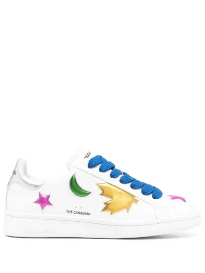 Dsquared2 Multicolour Patchwork Lace-up Sneaker In White