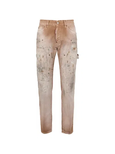 Dsquared2 Mushroom Field Teddy Carpenter Jeans In Neutral