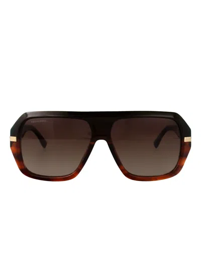 Dsquared2 Navigator-frame Sunglasses In Brown