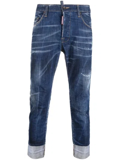 Dsquared2 Navy Blue 5-pocket Pants For Men [2024 Fw Collection]