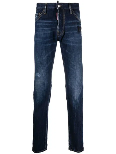 Dsquared2 Navy Blue 5 Pocket Pants For Men In Blue Navy