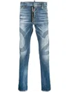 Dsquared2 Logo-wash Distressed Skinny Jeans In Blue Navy