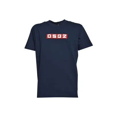 DSQUARED2 DSQUARED2 NAVY BLUE COTTON COOL FIT T-SHIRT