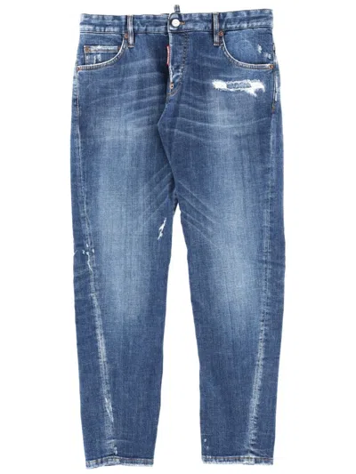 Dsquared2 Navy Blue Cotton Polyester Pants