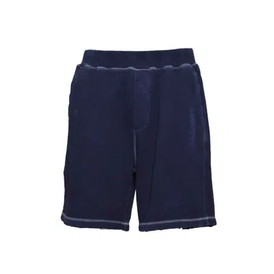 DSQUARED2 NAVY BLUE COTTON RELAX FIT BERMUDA SHORTS
