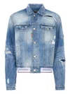 Dsquared2 Oversized Distressed Denim Jacket In Blue