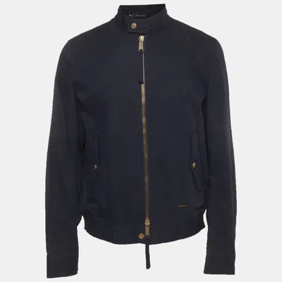 Pre-owned Dsquared2 Navy Blue Cotton Zip-up Bomber Jacket Xl