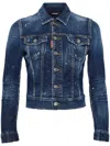 Dsquared2 Navy Blue Denim Jackets In Blue