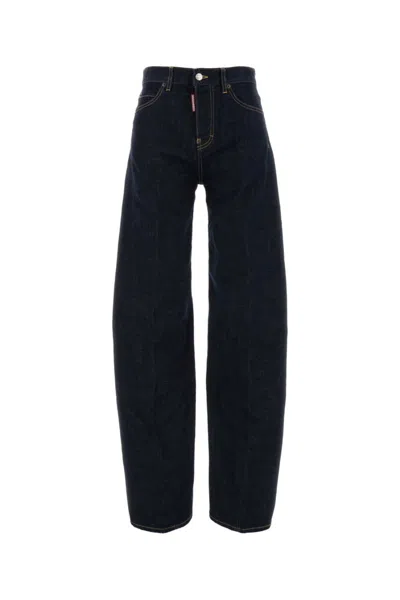 DSQUARED2 WOMEN NAVY BLUE DENIM JEANS, 24 LUXURY JEANS FOR WOMEN DARVEYS