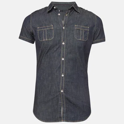 Dsquared2 Navy Blue Denim Short Sleeve Shirt