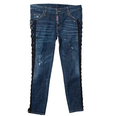 Dsquared2 Navy Blue Denim Tie Detail Deana Jeans