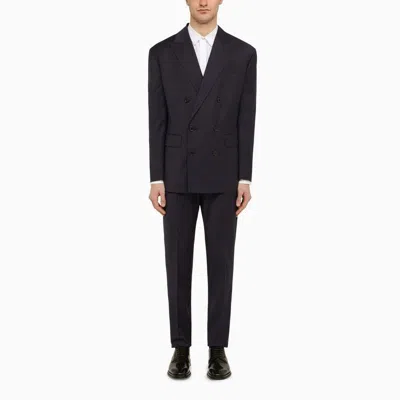 DSQUARED2 NAVY BLUE DOUBLE-BREASTED WOOL SUIT FOR MEN