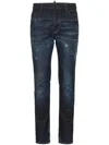 Dsquared2 Distressed Skinny-cut Jeans In Navy