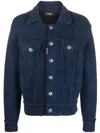 Dsquared2 Button-up Wool-blend Jacket In Navy Blue