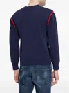 Dsquared2 Navy Blue Logo Print Sweater