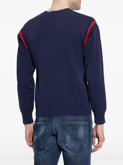 Dsquared2 Navy Blue Logo Print Sweater