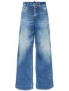 Dsquared2 Low Rise Wide Denim Jeans For Travelers In Navy Blue