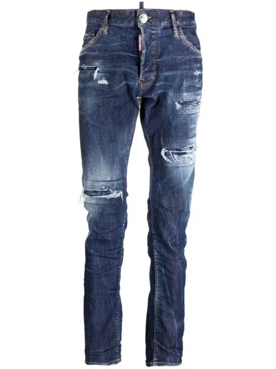 Dsquared2 Navy Blue Men's Jeans For Fall/winter 2024