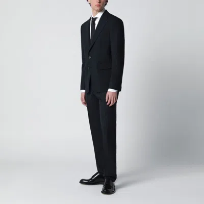 Dsquared2 Navy Blue Single-breasted Suit In Wool Blend Men In Black
