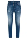 Dsquared2 Waist Belt Loops Skinny Jeans In Blue Navy
