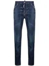 Shop Dsquared2 Navy Blue Slim-fit Jeans