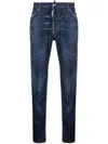 Dsquared2 Navy Blue Slim-fit Jeans In Black