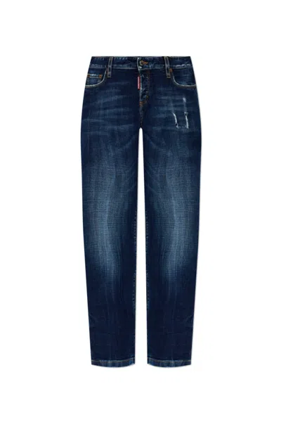 Dsquared2 Navy Blue Straight Fit Jeans