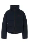 Dsquared2 Navy Blue Stretch Cotton Down Jacket In Blue