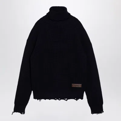 Dsquared2 Navy Blue Turtleneck Sweater In Wool