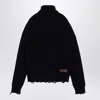 Dsquared2 Navy Blue Turtleneck Sweater In Wool In Blue