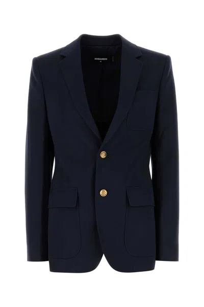 DSQUARED2 NAVY BLUE WOOL BLAZER