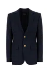 Dsquared2 Wool Blazer With Button Cuffs And Chest Pocket In Blue