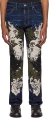 Dsquared2 Camo-wash Jeans In 470 Navy Blue