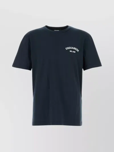 DSQUARED2 NAVY CREW NECK COTTON TOP