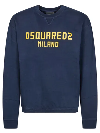 Dsquared2 Navy Milano Cool Fit Letters Sweatshirt In Blue