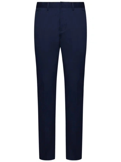 Dsquared2 Navy Stretch Cotton Slim-fit Trousers In Blue